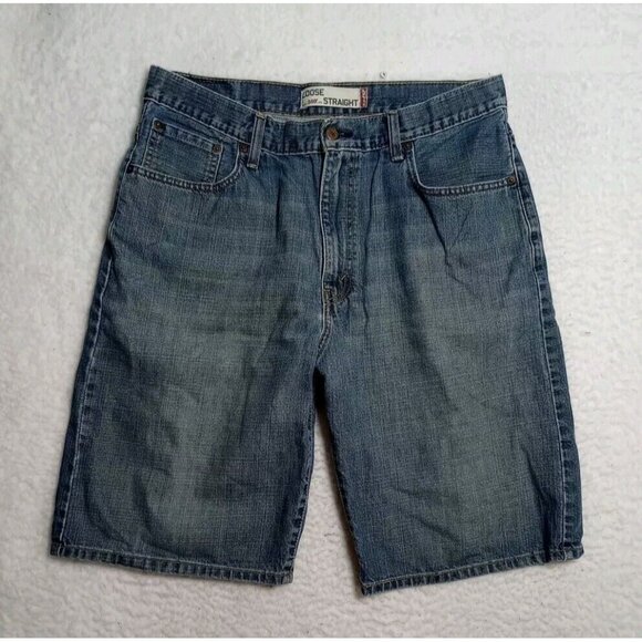 Levi's 569 LOOSE STRAIGHT denim shorts, half pants, men's size w33 cotton Indigo Vintage Second Hand
